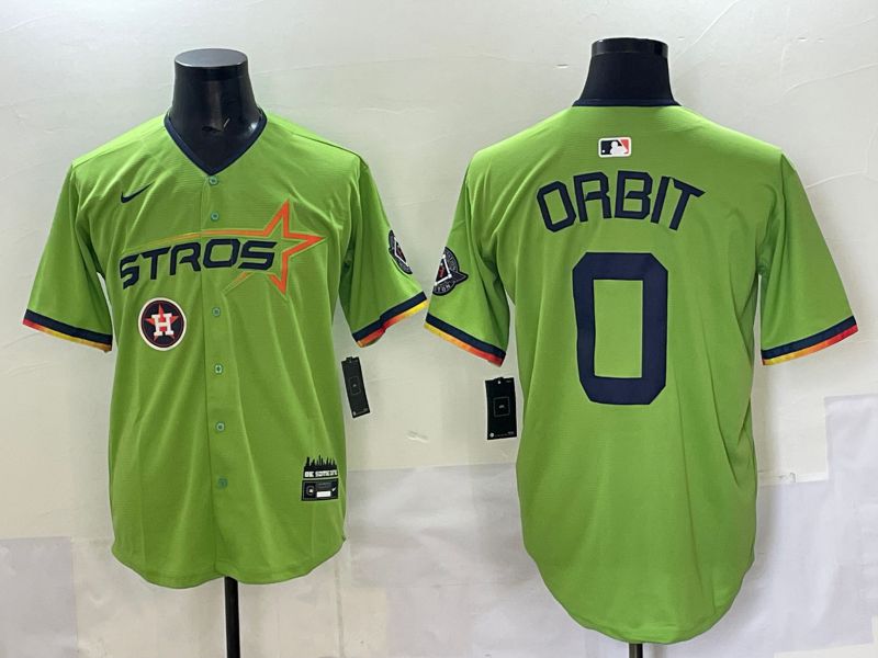 Men 2025 Houston Astros #0 Orbit Green Three generations Joint Name Nike MLB Jersey style 11